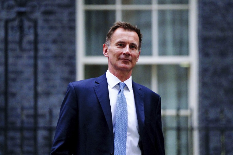 Jeremy Hunt leaves 10 Downing Street in London after he was appointed Chancellor of the Exchequer on Oct. 14, 2022. 