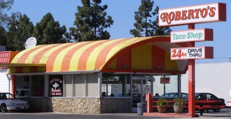 A Roberto's Taco Shop in Chula Vista, CA, opened in 1980 by Raul Robledo. Courtesy Roberto’s Taco Shop; LLC