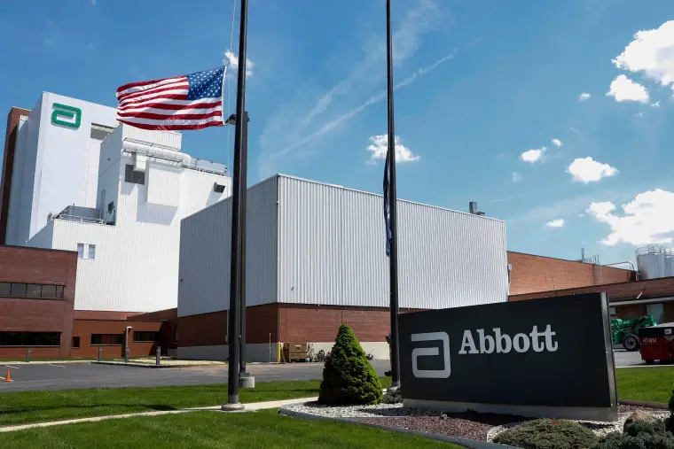 The Abbott manufacturing facility in Sturgis, Mich., on May 13, 2022.