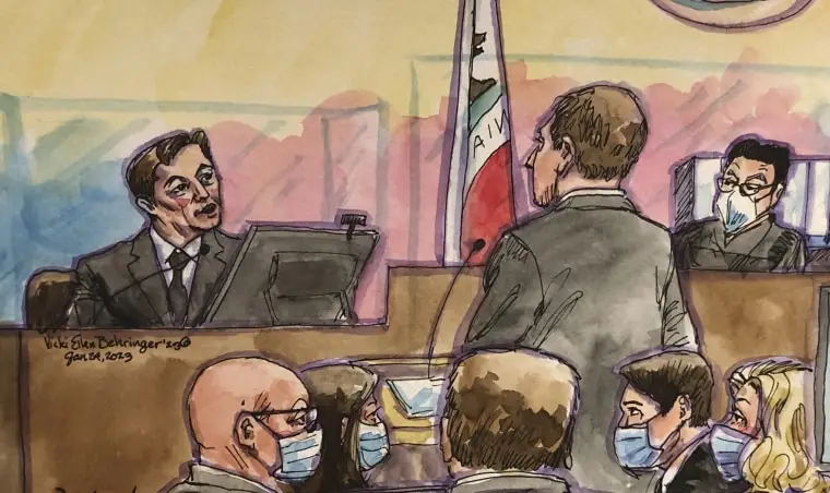 Image: Elon Musk courtroom sketch