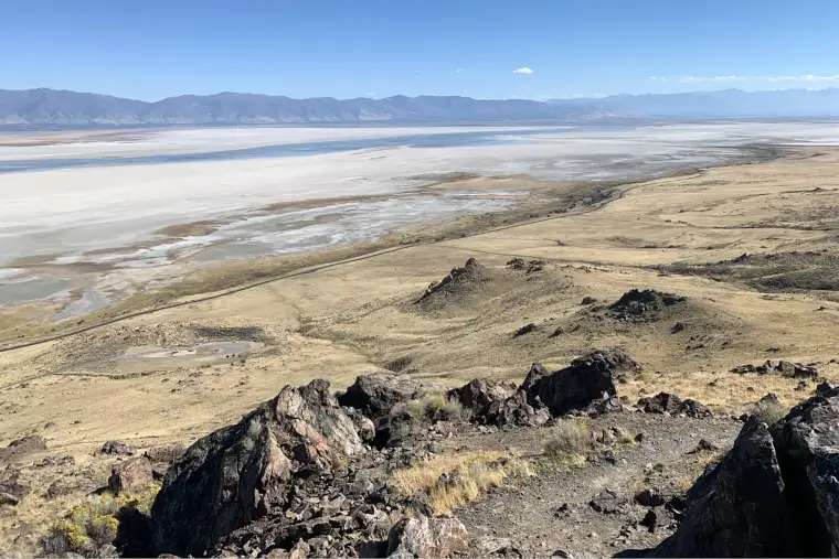 An exposed playa on the Great Salt Lake. The playa is a source of dust that could worsen air pollution.