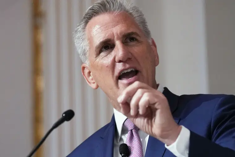 Speaker of the House Kevin McCarthy speaks at the New York Stock Exchange