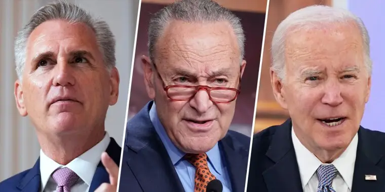 Rep. Kevin McCarthy, Sen. Charles Schumer, and President Joe Biden.