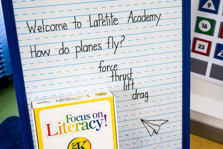  LaPetite Academy, an on-site child care center for airport and airline employees at Pittsburgh International Airport, sits ready for children on July 25, 2023 in Moon Township, Pa.